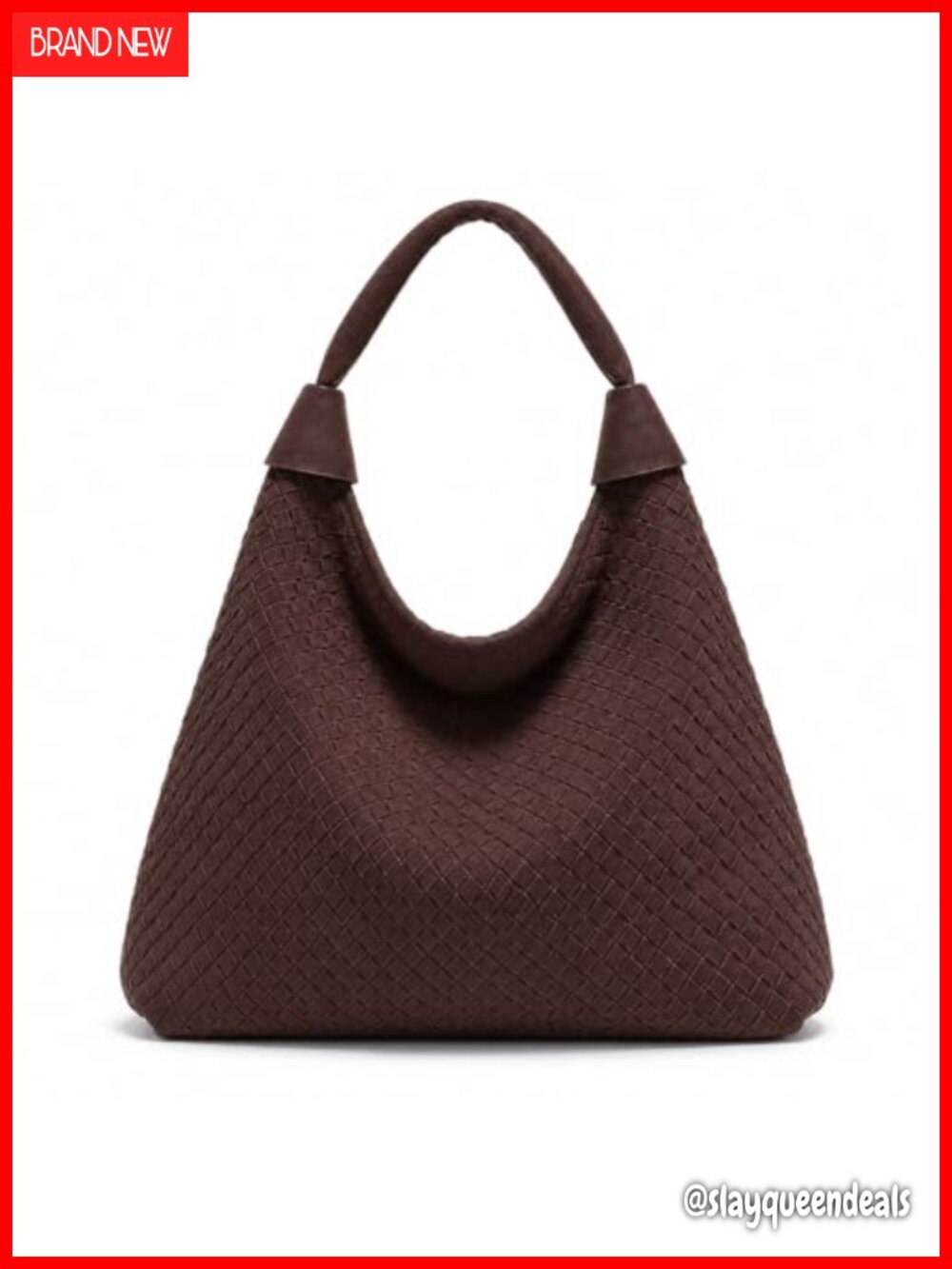 Oversized Woven Suede Tote Bag, Slouchy Hobo Purse Satchel Handbag
